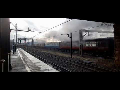 34067 top and tailed with 47746 1z62  Manchester Victoria to Carlisle, Lancaster 31/1/26