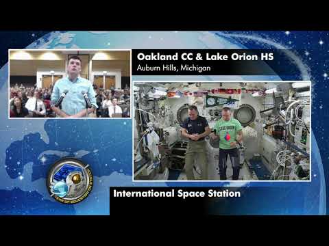 Expedition 55 Educational Inflight Interview - Oakland CC Lake Orion High School - April 17, 2018