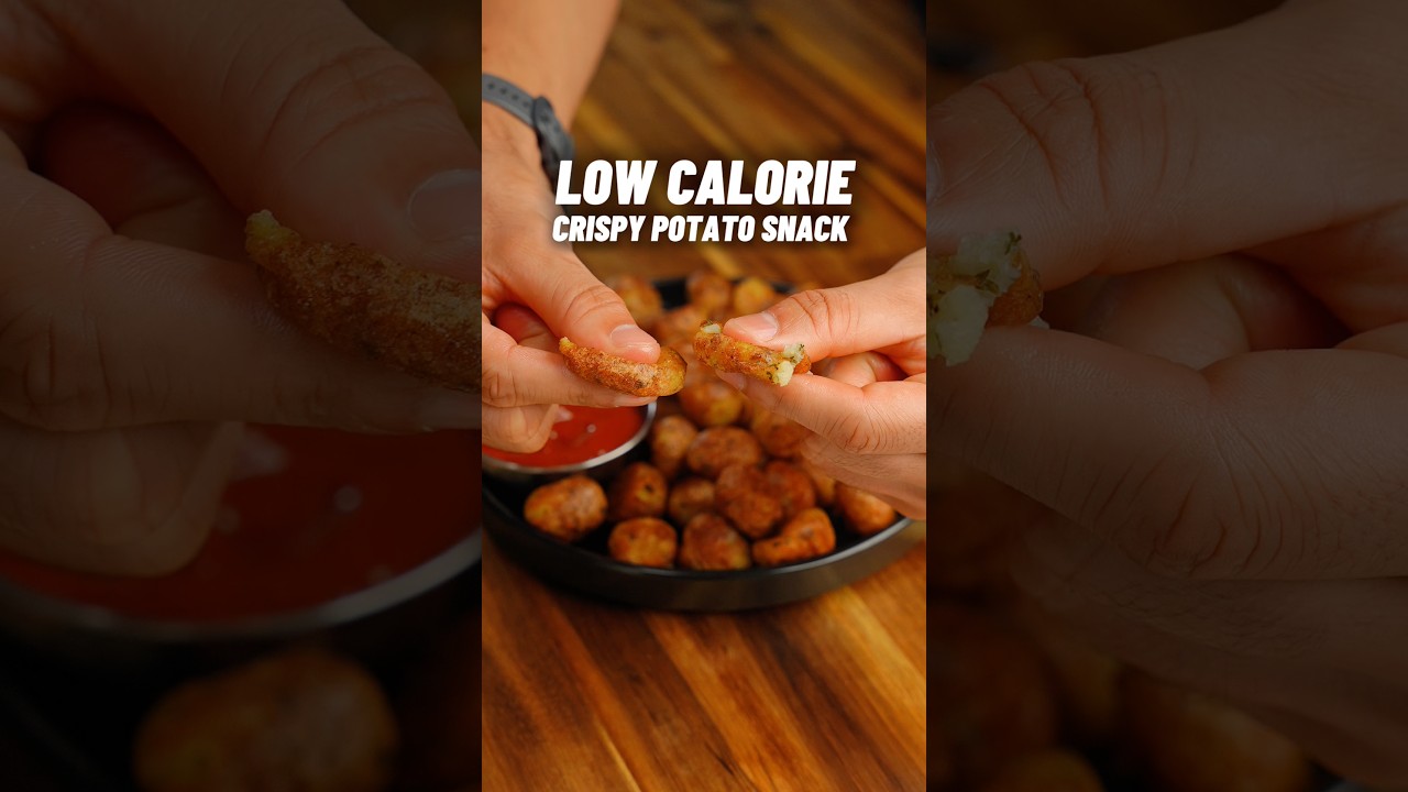The CRISPIEST Low Calorie Potato Snack! 🔥🥔🍟 ONLY 375 cals for the WHOLE Plate! #easyrecipe