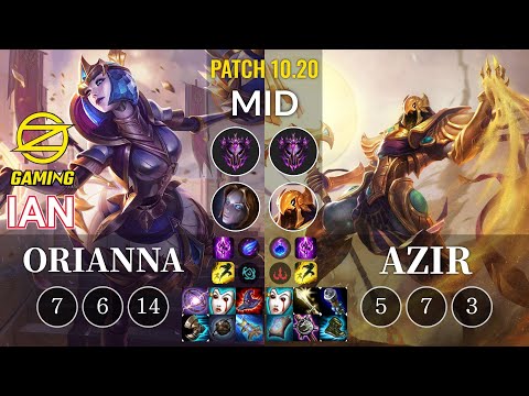 OZ Ian Orianna vs Azir Mid - KR Patch 10.20