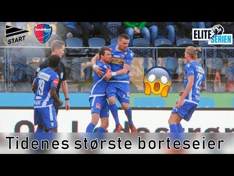 Tidenes største borteseier!! ⚽🔥 1-4 Start-Sandefjord Fotball 🔵 Eliteserien vlog 2018
