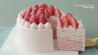 딸기와 요거트의 상큼한 만남♡ 딸기 크레이프 케이크 만들기 : Strawberry Yogurt Crepe Cake Recipe | Cooking tree