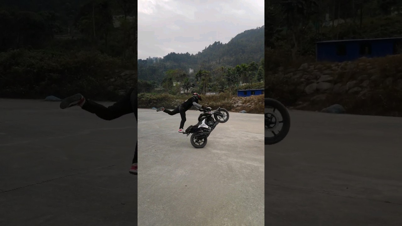 TVs Apache 160 4v stunt tricks. #stuntriding #bikelife #tvsracing #wheelie