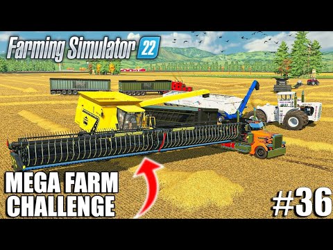 , title : 'FIRST WHEAT HARVEST with the NEW LIZARD TWIN SCREW | MEGA FARM Challenge #36 | Farming Simulator 22'