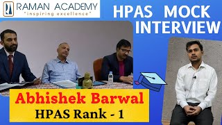HAS/HPAS Coaching in Shimla, Himachal Pradesh (Online + Offline) | Raman Academy 2 HPAS topper Abhishek Barwal, Rank 1 SDM, mock interview at Raman Academy Shimla