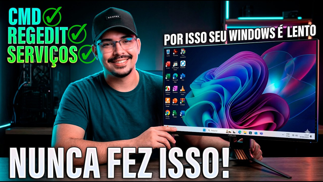 O COMBO DO PC RÁPIDO: CMD + Regedit + Serviços! (Windows 11 Leve)