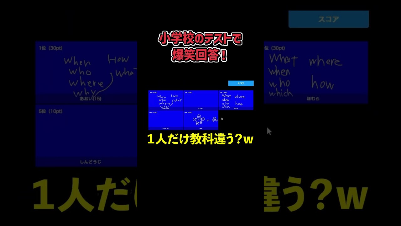 【爆笑】小学校のテストでまさかの爆笑回答！#よろずや #しんあお #切り抜き #爆笑 #shorts #しんどうじ #さんど #あおい #ゆん #ほむら #ぜある