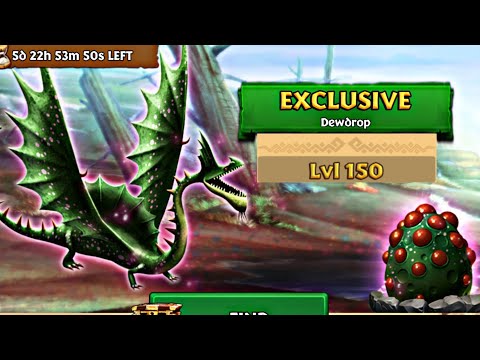Dewdrop Max Level 150 Titan Mode - New Exclusive Raincutter - Dragons:Rise of Berk