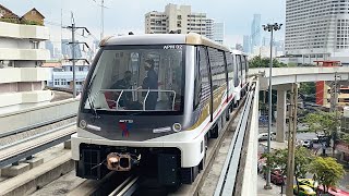 BTS Skytrain. Automated Train. Bombardier Innovia APM 300 vehicle. Golden Line