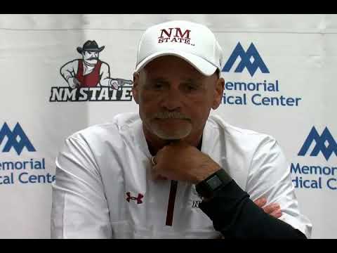 NMSU press conference after loss to Arkansas St.  Coach Martin and Larry Rose III