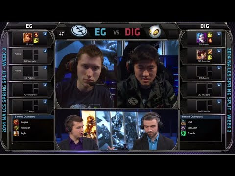 Evil Geniuses vs Dignitas | 2014 NA LCS Spring split S4 W2D1 G3 | Dignitas vs EG full game HD