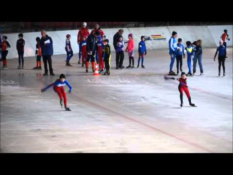 Marith van der Vegt Jantje Josefien Jansen 2e wedstrijd 100m Baankampioenschappen Assen 01-11-2014