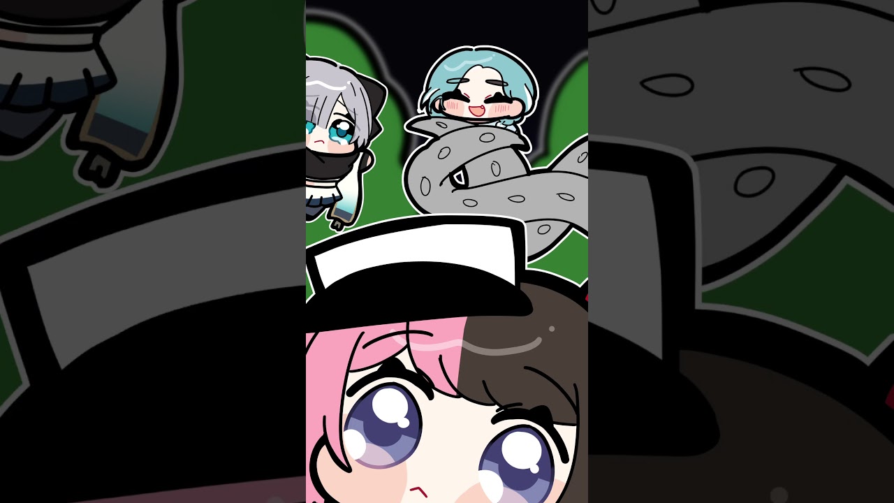 触手に襲われるらむちに反応するひなーの【手描き切り抜き/白波らむね/橘ひなの/花芽すみれ】