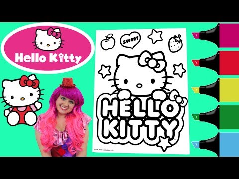 Coloring Hello Kitty Sanrio Coloring Book Page Colored Markers Prismacolor | KiMMi THE CLOWN Video