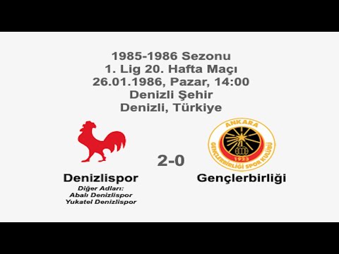 Denizlispor 2-0 Gençlerbirliği 26.01.1986 - 1985-1986 Turkish 1st League Matchday 20