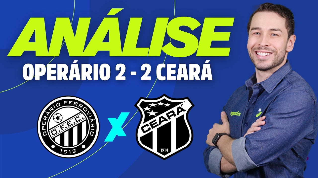 Imagem da notícia Operário 2 x 2 Ceará: André Almeida analisa o jogo