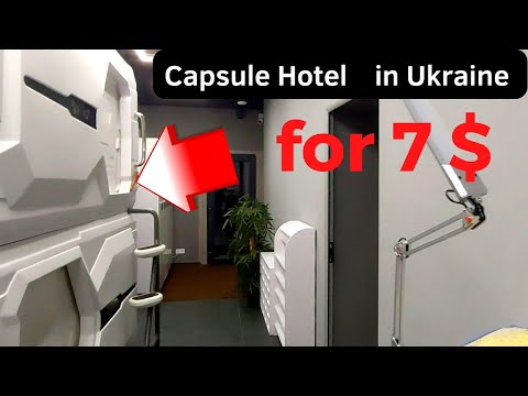 Capsule Hotel for 7$ in Ukraine Kyiv - Solo Travel vlog - Kiev