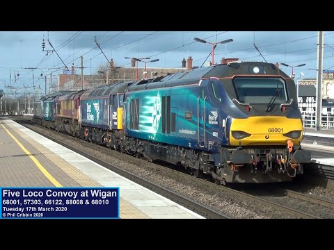 Five Loco Convoy at Wigan - 17th March 2020