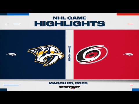 NHL Highlights | Predators vs. Hurricanes - March 25, 2025