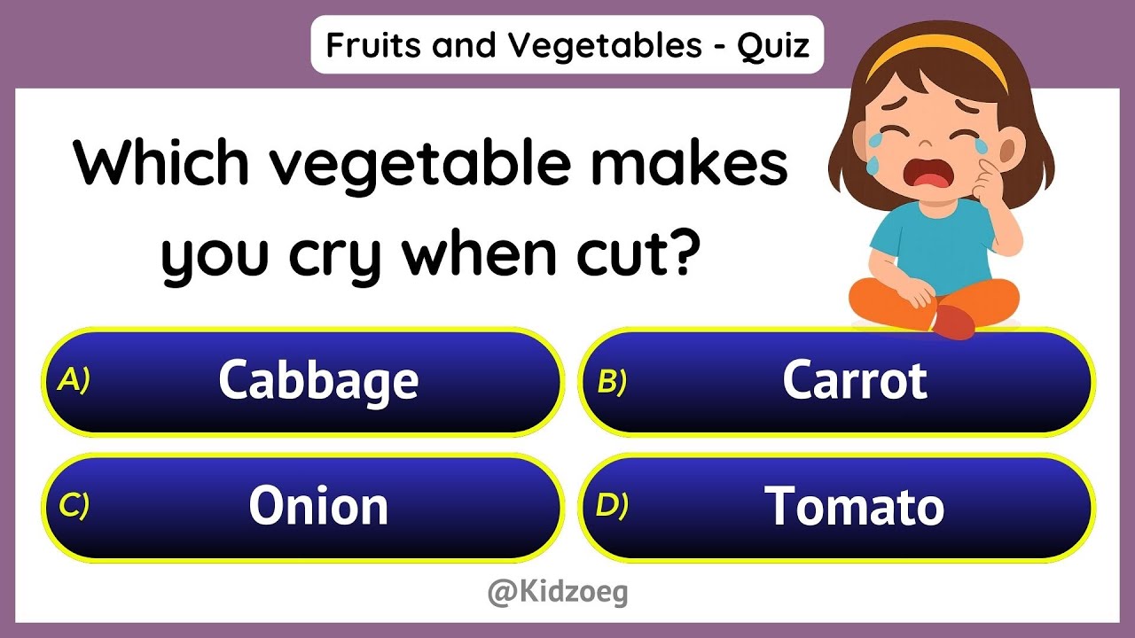 Fruits and Vegetables Quiz | 15 Fun MCQs for Kids | Children’s General Knowledge Learning | GK Test