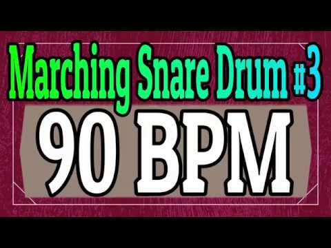 90 BPM - Marching Snare Drum Rock #3 - 4/4 Straight Rock Drum Track - Metronome - Drum Beat