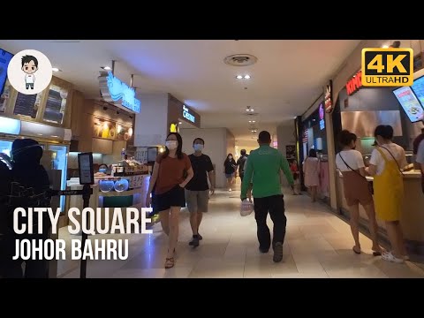 Caminhando na praça da cidade | Shopping | Johor Bahru Malásia | Passeio a pé 2022 [4K]