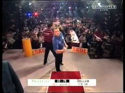 Keith Deller v Dennis Priestley -Rd 1- 2001 World Darts Championships Part 3/6