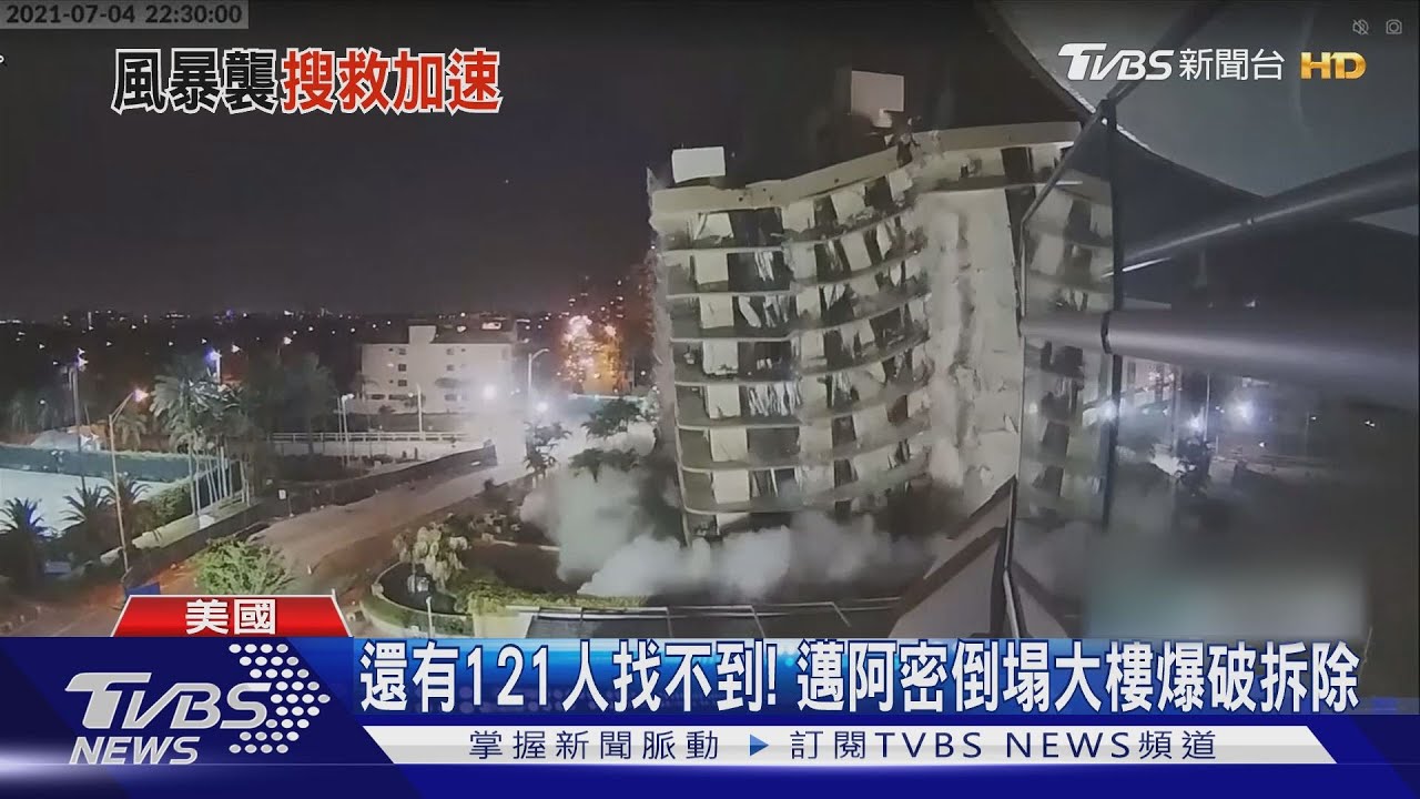 還有121人找不到！　邁阿密倒塌大樓爆破拆除