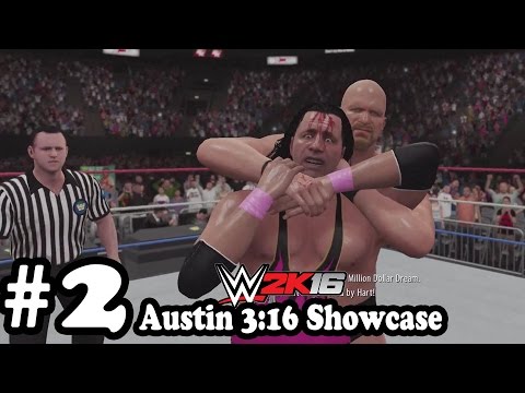 WWE 2K16 - 2K Showcase Austin 3:16 Gameplay Walkthrough Part 2 - Austin vs Bret Hart [ 60fps HD ]