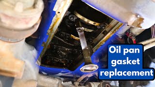 How to replace a oil pan gasket on a Ford F-150 5.0 coyote 4x4