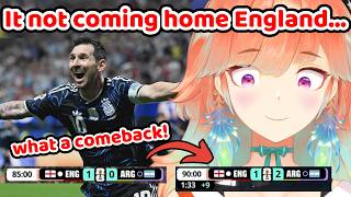 Kiara reacts to Argentina Score at 93th Minutes and send England Home (Hololive)