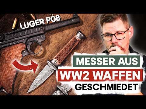 MESSER GESCHMIEDET aus HISTORISCHEN WAFFEN❗️Luger P08, 98K oder MG-42 im DAMAST🔪 | Böker
