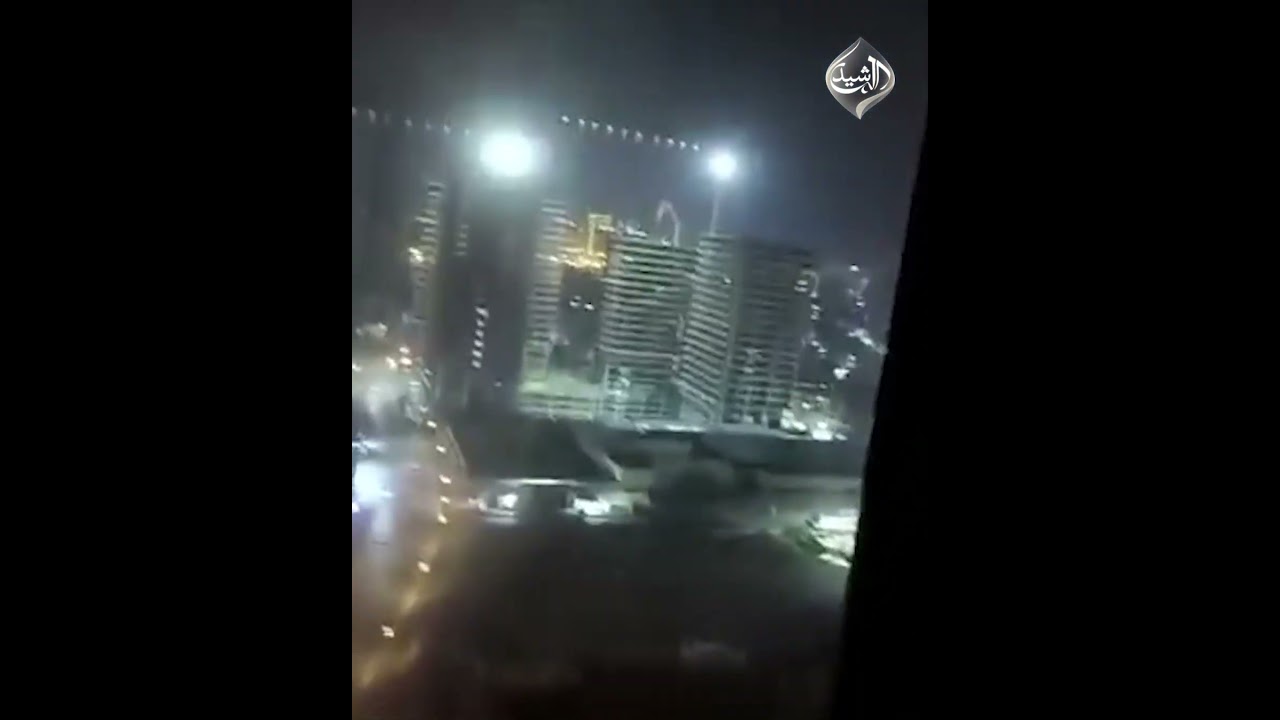 فيديو | سقوط بقايا طائرة مسيرة قرب فندق في أربيل