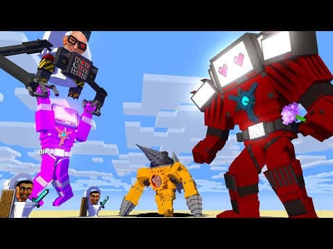 Upgraded Titan TV MAN & TV WOMAN & DRILLMAN and stupid jokes - Minecraft Animation
