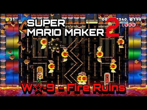 NSXW - W★-9 - Fire Ruins - Super Mario Maker 2
