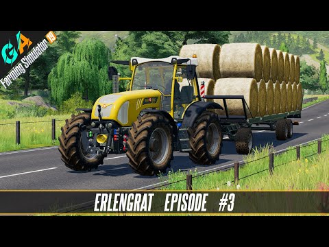Erlengrat | Collecting Bales, feeding cows and mowing grass again! Farming simulator 19 timelapse