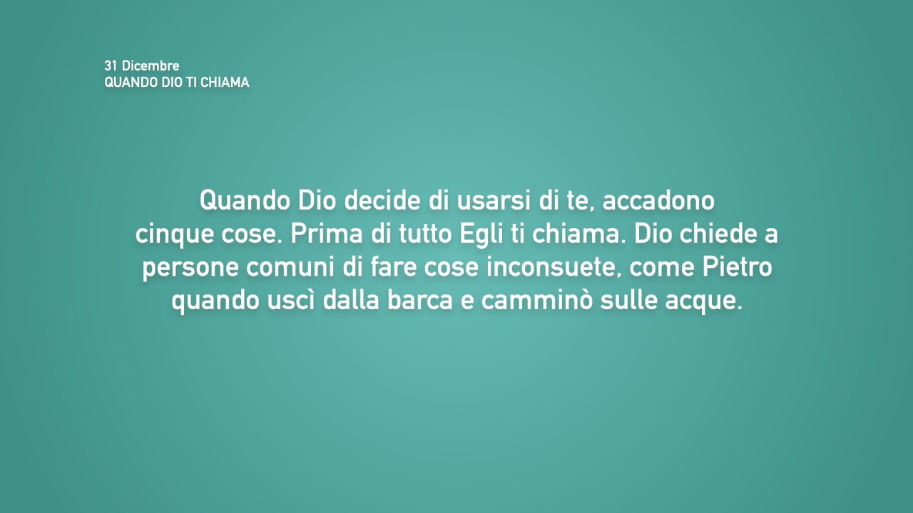 Meditazione Calendario “Parole di Vita” del 31 Dicembre 2021