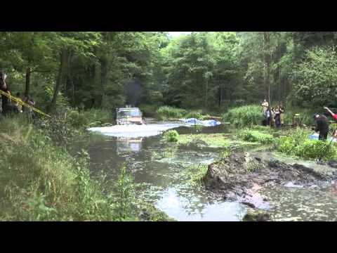 BRESLAU Rally 2013 - SS07 Zagan - Unimog driver Udo Heidenreich passing water easily