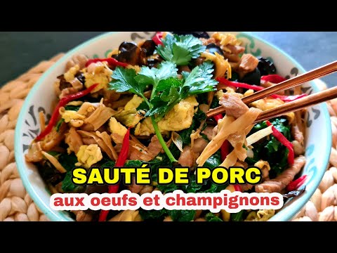 SAUTÉ DE PORC AUX ŒUFS ET AUX CHAMPIGNONS : Avec 3 ingrédients, la poitrine de porc est délicieuse !