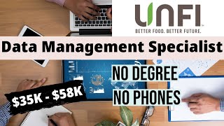 #WFH with UNFI |Data Management Specialist | $35K - $58K | APPLY TODAY! No Degree | No Phones