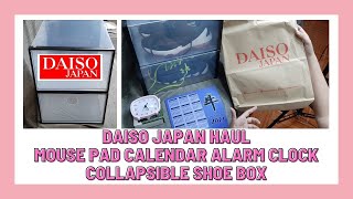 DAISO JAPAN HAUL COLLAPSIBLE SHOE BOX ASSEMBLE ALARM CLOCK STAND SQUARE TEST MOUSE PAD CALENDAR 2021