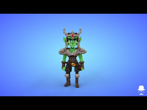 Goblin Female Warrior 4 Voxel Character - 3D Fantasy Creature