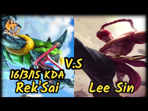 b4dd (REK'SAI) vs LEE SIN - 16/3/15 KDA JUNGLE GAMEPLAY - BR Ranked DIAMOND