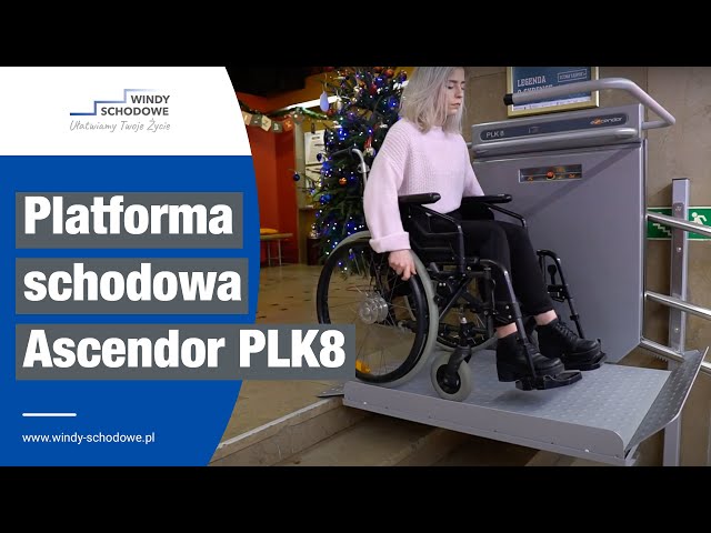 Platforma schodowa dla osób niepełnosprawnych | Ascendor PLK8 na torze krzywoliniowym
