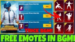 Free emote trick 😮 BGMI or pubg mobile 🤑how to get free emotes in bgmi