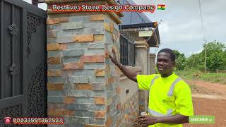 How we decorated a luxury building at 📍Volta Region Akatsi ||Tarkwa Cutting Stones  3 by 10