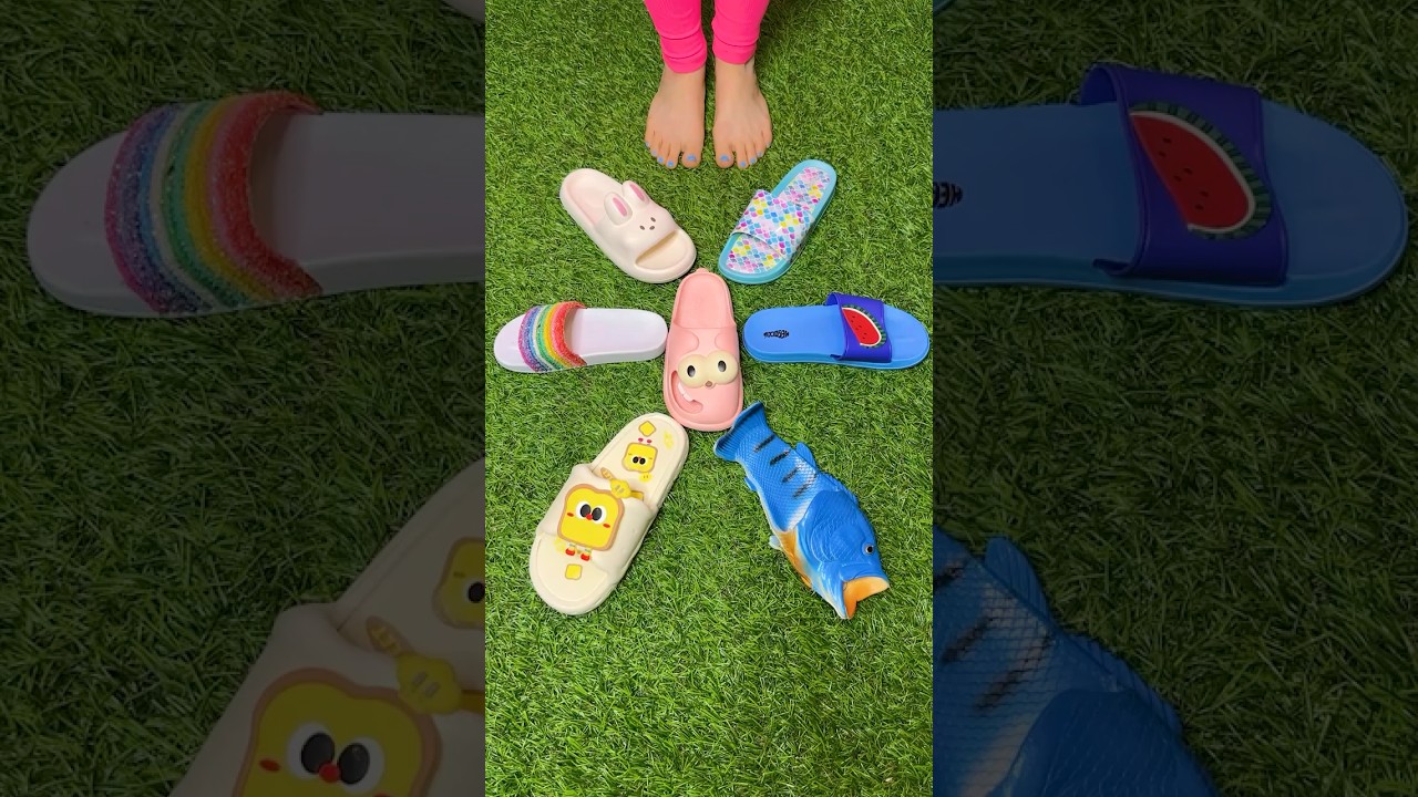 Toxic fun sandals ☢️🎉 viral chaos slippers 😳📈 #love #viralvideo #trending