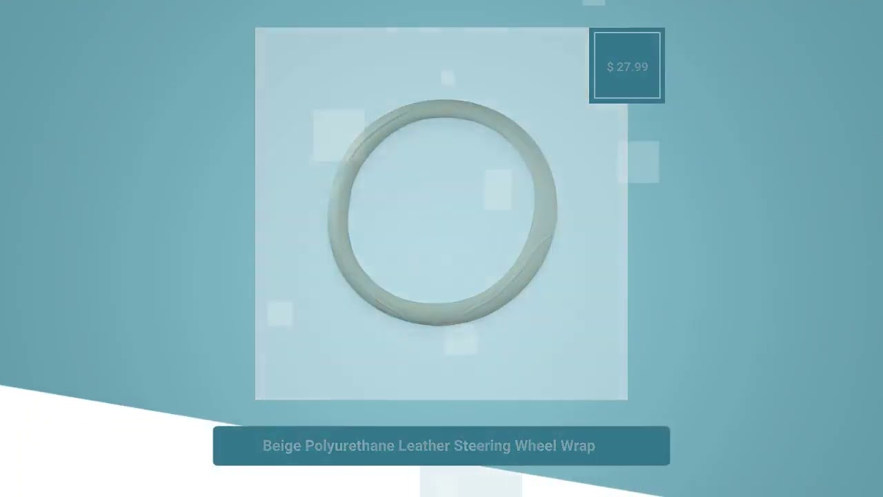 Beige Polyurethane Leather Steering Wheel Wrap