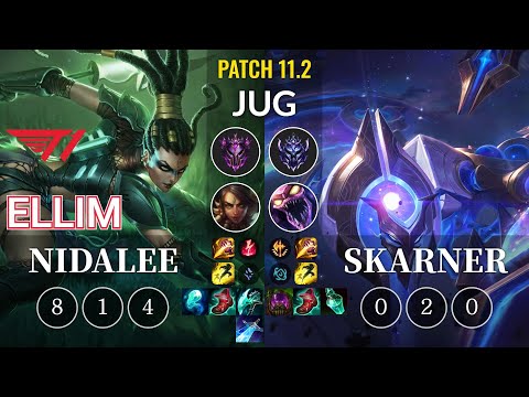 T1 Ellim Nidalee vs Skarner Jungle - KR Patch 11.2