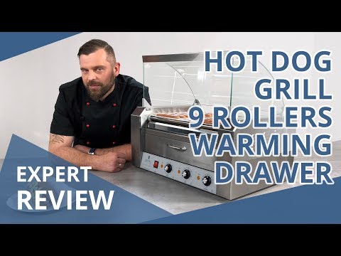 video - Hotdog Grill - 9 rollers - Warming drawers - Stainless steel